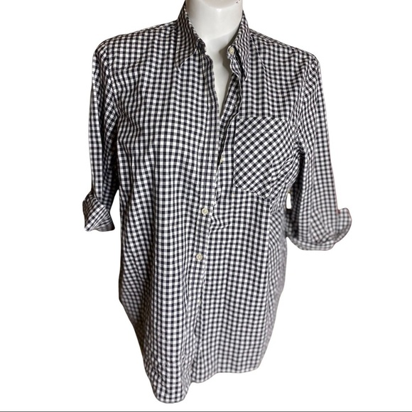Ralph Lauren Womans Gingham Button Up Collared Shirt 3X Black & White - Picture 6 of 8